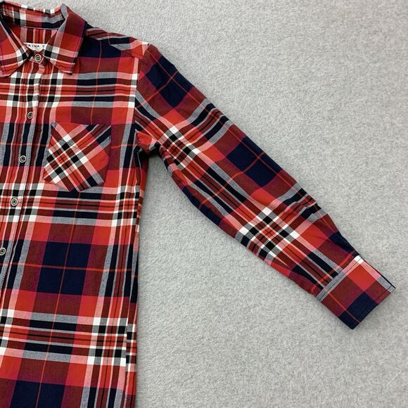 Trina Turk Button Shirt Top Womens Small Flannel Plaid Long Sleeve - Picture 3 of 14